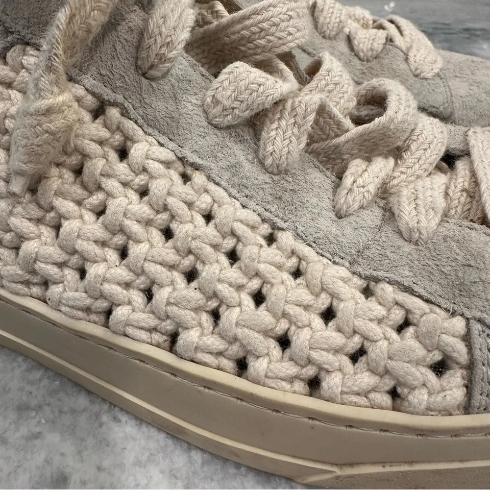 P448 Jack Macrame Sneakers Size 38 7.5 Women’s Shoes White Grey Boho